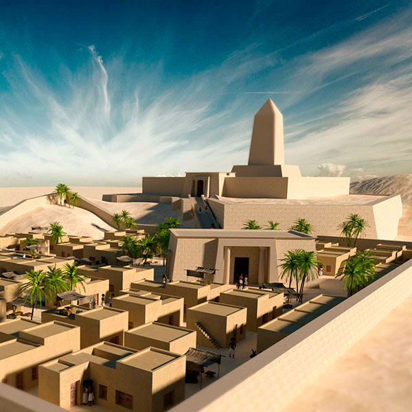 Reconstrucción del templo solar de Niuserre